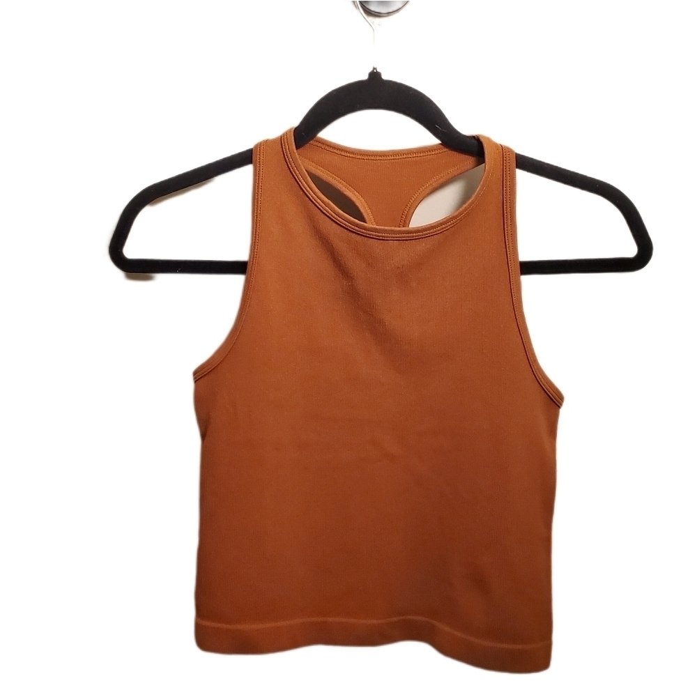 FREE PEOPLE 'Intimately' Nutmeg Brown Racerback Sleeveless Crop Top Tank XS / SM